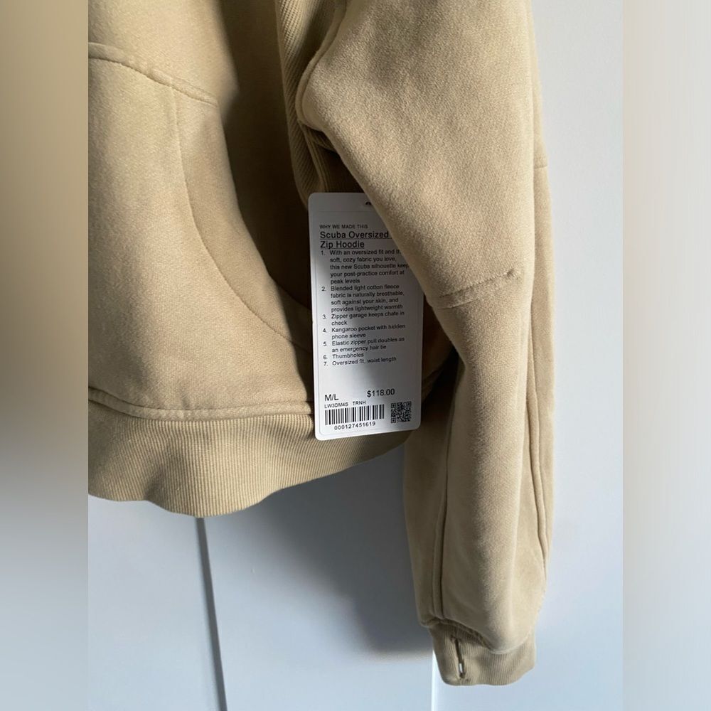 NWT Trench lululemon Oversized Hoodie Scuba 1/2 Zip - Picture 8 of 9